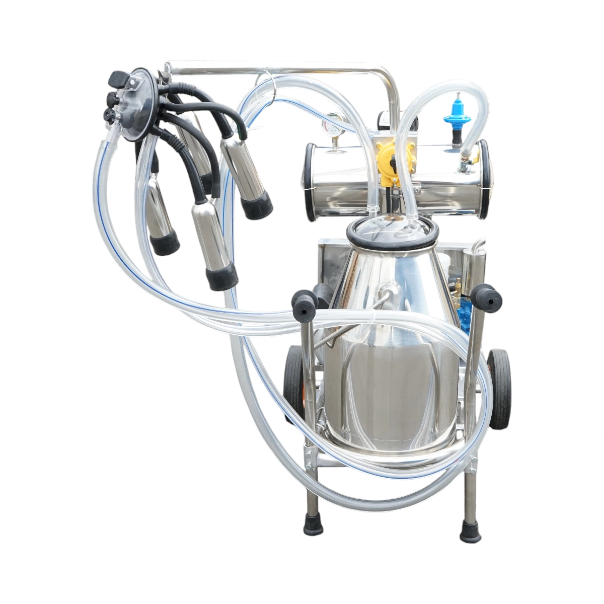 Aparat de muls vaci 1 post 750W, 220V bidon inox 25L, grup de muls cu 4 mansoane, presiune vid 40-50 kPa, pulsatii 60-80 cpm (DISPL04) [4]