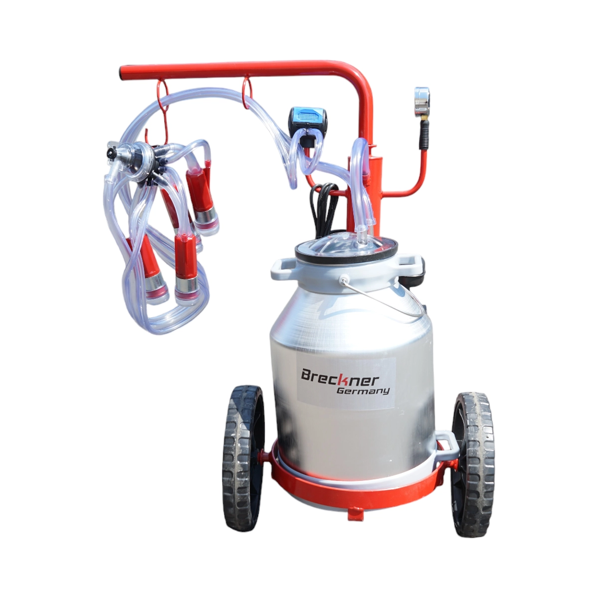 Ferma - Aparat de muls vaci 1 post bidon 30L aluminiu cu vid in cadru vacuum DISDT46 (BK98077)