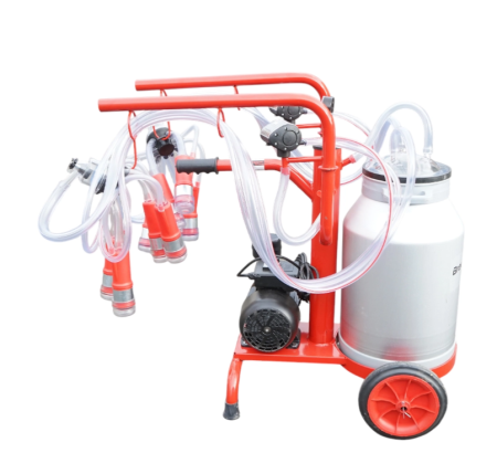 Aparat de muls vaci 2 posturi bidon 40L aluminiu cu vid in cadru (vacuum) DISDT07 (BK98081) [1]