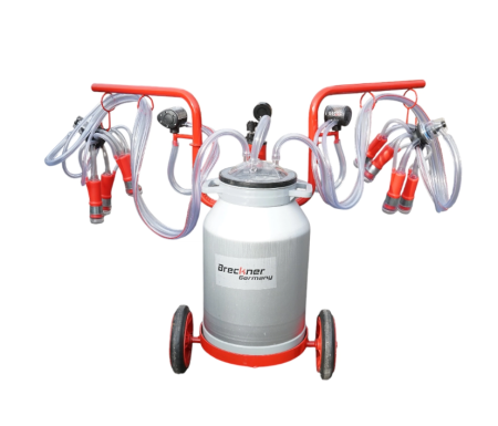 Produse noi (necategorizate) - Aparat de muls vaci 2 posturi bidon 40L aluminiu cu vid in cadru (vacuum) DISDT07 (BK98081)