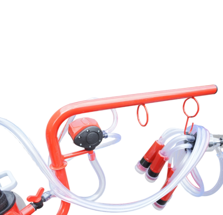 Aparat de muls vaci 2 posturi bidon 40L aluminiu cu vid in cadru (vacuum) DISDT07 (BK98081) [5]