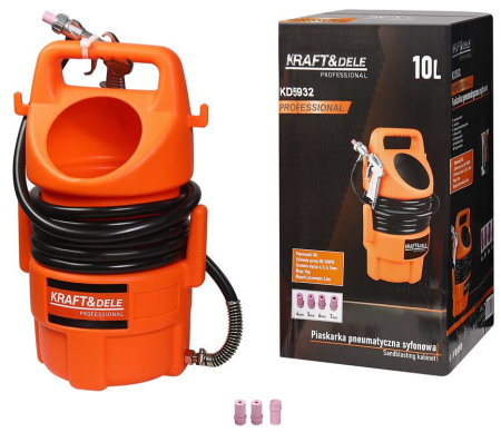 Produse noi (necategorizate) - Aparat de sablat pneumatic 10L curata rugina vopsea +pistol + 4 duze (KD5932)