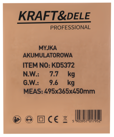 Aparat de spalat cu presiune cu acumulator rezervor 20L 700W 42V 3000 mAh 200 bar 260 l/h (KD5372) [15]