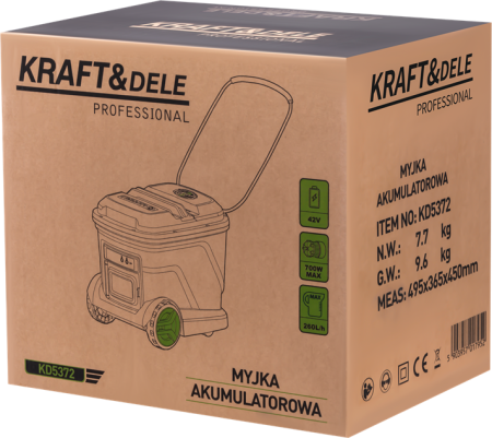 Aparat de spalat cu presiune cu acumulator rezervor 20L 700W 42V 3000 mAh 200 bar 260 l/h (KD5372) [14]