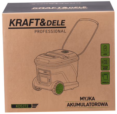 Aparat de spalat cu presiune cu acumulator rezervor 20L 700W 42V 3000 mAh 200 bar 260 l/h (KD5372) [13]