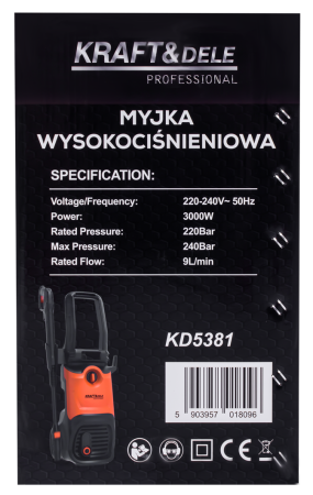 Aparat de spalat jet cu presiune, 3000 W, 240 bar 9 Lmin (KD5381) [12]