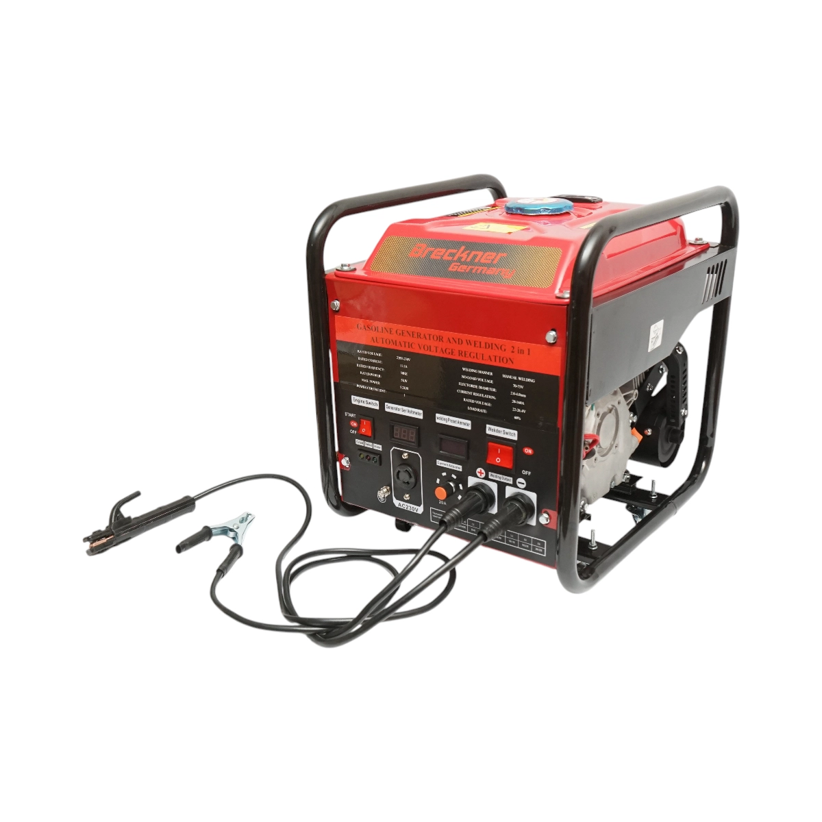 Sudura / taiere - Aparat de sudura 160A cu generator electric 5KW/220V, motor pe benzina 13CP, pornire manuala Breckner Germany DISTW23 (BK76319)