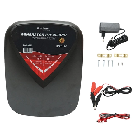 Gard electric - pachete si accesorii - Aparat generator de impulsuri 15 Joule, 12V/220V, 100 km pentru gard electric IPX6 DISUE99 (BK69995)