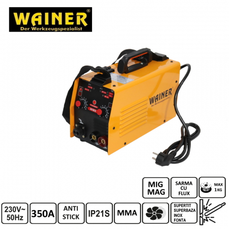 Aparat invertor sudura MIG MMA 350A + masca automata + fir sudura flux fara gaz (WM8+M+F) [9]