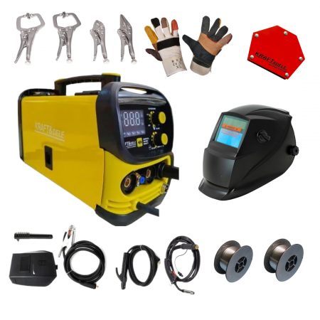 Sudura / taiere - Aparat, invertor sudura MIG MMA TIG 220A sarma flux fara gaz  + kit accesorii complet(KD1882-01)