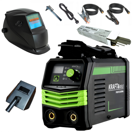 Aparate sudura - BlackFriday Aparat invertor sudura sudat 330 Amperi + masca automata + electrozi 2.5mm 300mm (KD1781+KD1153+V75207)