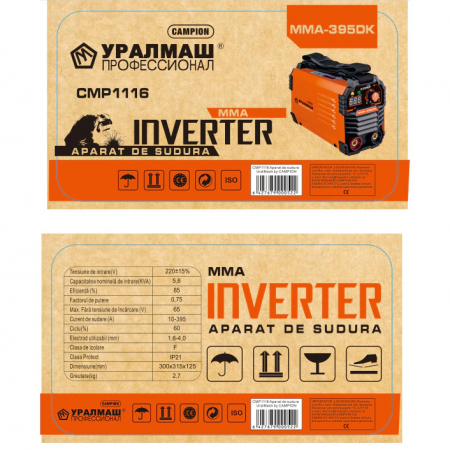 Aparat invertor sudura sudat 395A + masca automata + accesorii cablu 3m (CMP1116+M) [3]