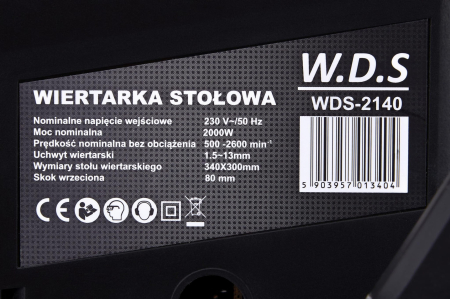 Aparat, masina de gaurit, bormasina fixa 13mm 2000W de banc coloana verticala afisaj Digital (WDS2140) [4]