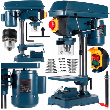 Scule electrice - Aparat, masina de gaurit, bormasina fixa 1550W de banc coloana verticala