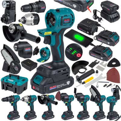 Aparate pe acumulator / baterie - Aparat masina multifunctionala 7 in 1 capete interscimbale cu baterii incluse (ALNWB-21BL)