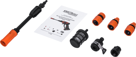 Aparat masina pistol de spalat cu presiune cu acumulator baterii 2x4Ah 20V 60bar + accesorii (KD662) [5]