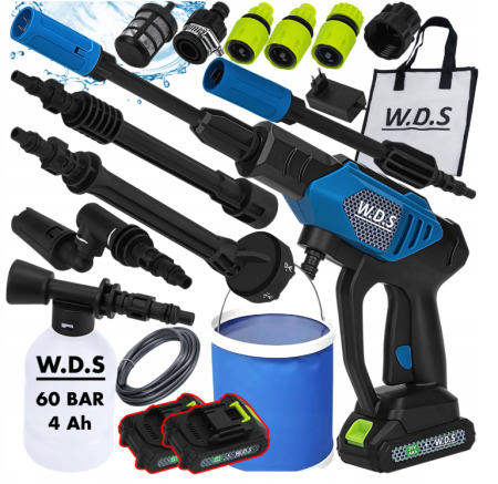 Aparat spalat cu presiune - Aparat masina pistol de spalat cu presiune cu acumulator baterii 2x4Ah 20V 60bar + accesorii (WDS2250)