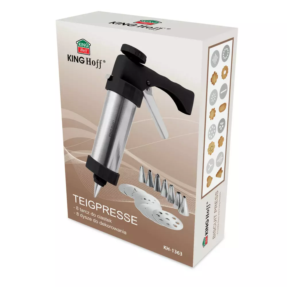 Aparat pentru facut biscuiti si ornat din inox cu accesorii (KH-1363) [5]