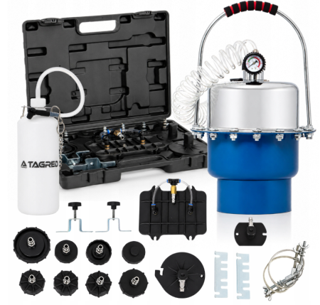 Altele - Aparat pneumatic pentru aerisire si schimb lichid frana 5L, cu adaptoare (TA4252)