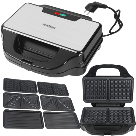 Altele - Aparat sandwich 3 in 1, 1500W, placi interschimbabile pentru wafe, toast si grill (KD4133)