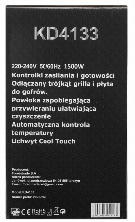 Aparat sandwich 3 in 1, 1500W, placi interschimbabile pentru wafe, toast si grill (KD4133) [18]
