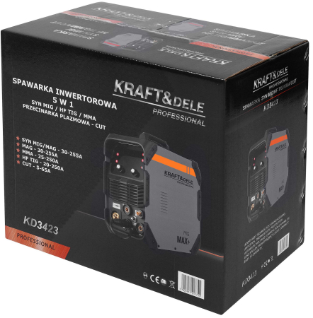 Aparat sudura 5 in 1 255A – MIG, MAG, MMA, TIG și tăietor cu plasmă (KD3423) [36]