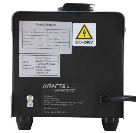 Aparat sudura puncte spotter pentru reparatii caroserie 4200A cu carucior si accesorii (KD5992_2K) [7]