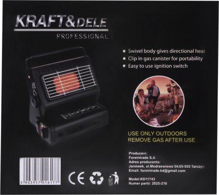 Aragaz cuptor incalzitor camping pe gaz 1.8 Kw (KD11743) [15]