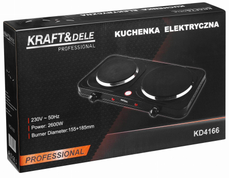 Aragaz electric cu 2 arzatoare 2600W 155 si 185 mm cu termostat reglabil (KD4166) [17]
