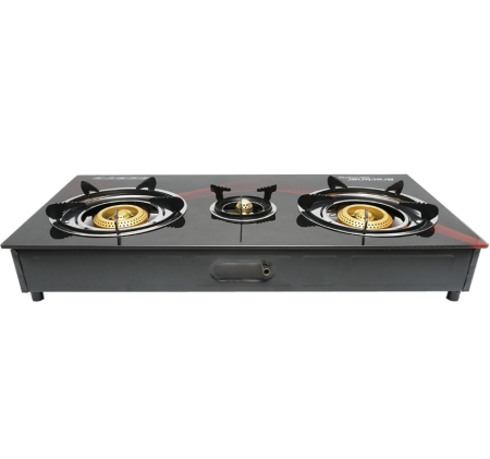 Aragaz, plita cu 3 arzatoare din fonta 2.5KW, sticla securizata 700x380x94mm DISMM71 (BK78954) [3]