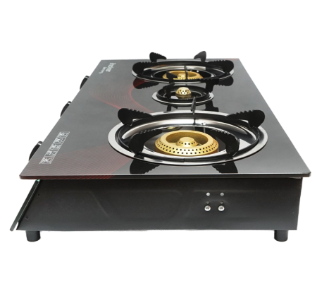 Aragaz, plita cu 3 arzatoare din fonta 2.5KW, sticla securizata 700x380x94mm DISMM71 (BK78954) [2]