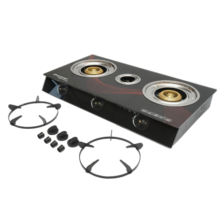 Aragaz, plita cu 3 arzatoare din fonta 2.5KW, sticla securizata 700x380x94mm DISMM71 (BK78954) [1]