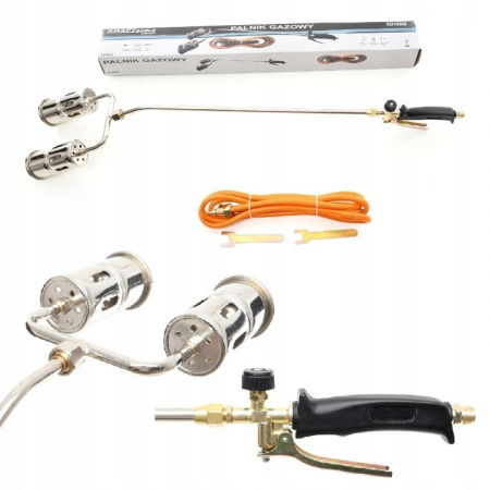 Incalzitoare arzatoare electrice / gaz / combustibil - Arzator gaz parlitor dublu 2x60mm pentru carton bituminat 850mm (KD10305)