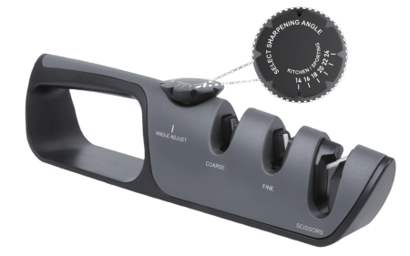 Aparate de ascutit - Ascutitor manual pentru cutite si foarfece 3 in 1, 14-24°, cu carbura si ceramica (KD12696)