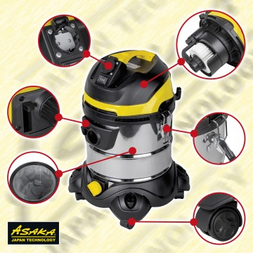 Aspirator de atelier cu scuturare filtru 2200W, 25L, 20kPa (ASVC25L) [1]