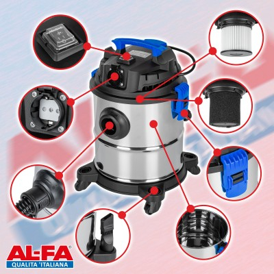Aspirator industrial de atelier 2200w 25L 20kPa 230V (ALVC25L) [3]