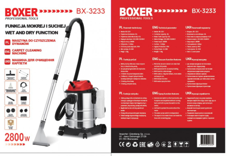 Aspirator multifunctional 2800W umed uscat cu spalare extractie curatare covor tapiterie (BX-3233) [5]