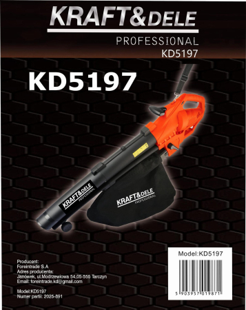 Aspirator si suflanta de frunze electrica 3600W cu functie de tocare 10:1 (KD5197) [12]