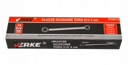 Set 4 chei inelare tip torx E6-E24 4bucati piese Chrome-Vanadium Cr-V (V35015) [4]