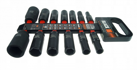 Set trusa chei tubulare impact lungi 1/2 13 piese 10-32mm intarite, pistol impact (13301) [1]