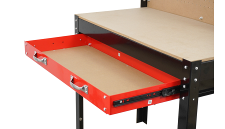Banc de lucru metalic cu dulap extensibil, panou perforat si 10 carlige pentru scule (V83271) [9]