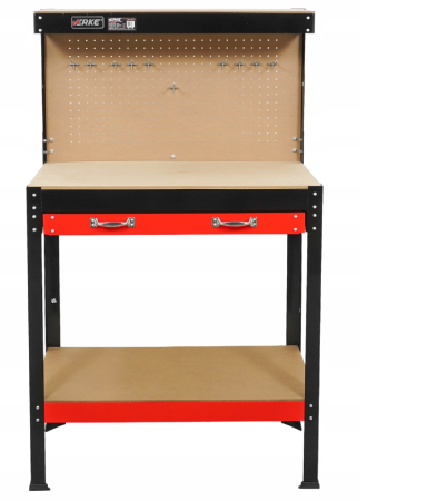 Banc de lucru metalic cu dulap extensibil, panou perforat si 10 carlige pentru scule (V83271) [6]