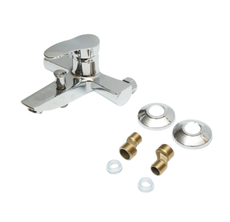 Baterie baie cada dus monocomanda, montaj perete, cartus ceramic, crom lucios (DISSY37) [1]