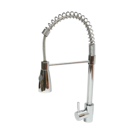 Produse noi (necategorizate) - Baterie chiuveta bucatarie cu dus extractibil, pipa flexibila 2 functii, crom lucios (DISSY43)