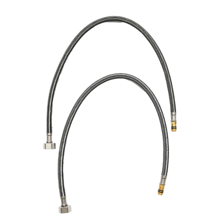 Baterie chiuveta bucatarie cu pipa flexibila, finisaj crom cu alb, stativ cu monocomanda, material aliaj zinc, accesorii incluse (DISPM67) [7]