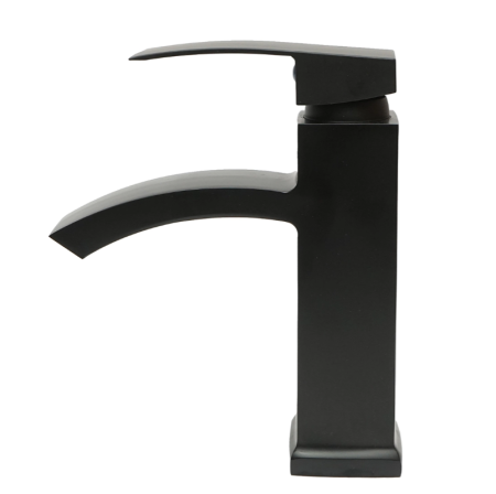 Baterie lavoar tip cascada, monocomanda, finisaj negru mat, aliaj zinc, accesorii incluse (DISPM64) [1]