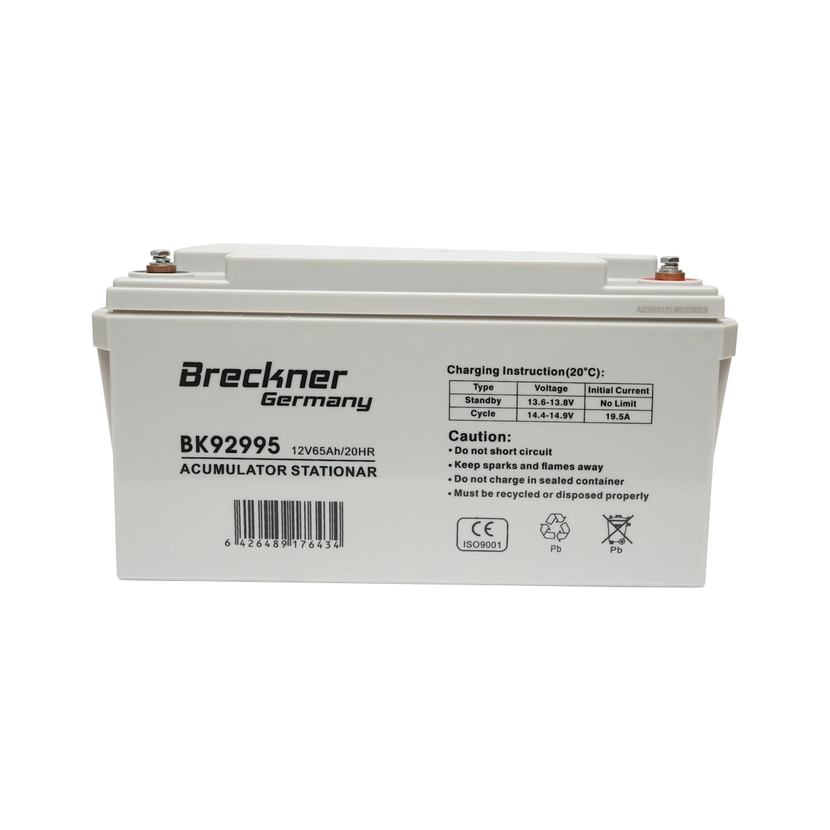 Gard electric - pachete si accesorii - Baterie sistem solar fotovoltaic 12V 65Ah 20HR 365x179x210mm SL12-65 Breckner Germany DISGT25 (BK92995)