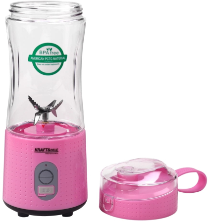Produse noi (necategorizate) - Blender portabil fara fir USB-C 380ML roz 2x3000mAh (KD4172)