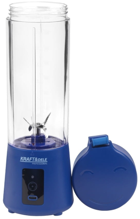 Produse noi (necategorizate) - Blender portabil fara fir USB-C 400ML albastru 2x3000mAh (KD4174)