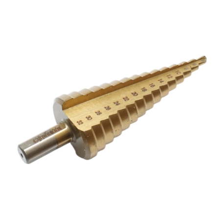 Burghiu conic in 15 trepte 4-32mm din otel 4241 HSS pentru metal, aluminiu, lemn, plastic, alama (DISPN72) [2]